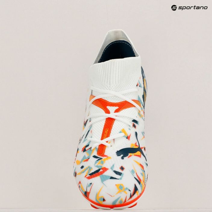 PUMA Future 7 Match Creativity FG/AG λευκό/ωκεάνιο τροπικό/τυρκουάζ surf/θερμότητα/ηλιακό ρεύμα παιδικά ποδοσφαιρικά παπούτσια 15