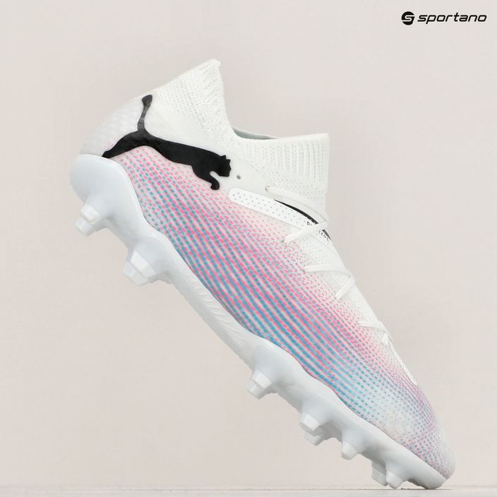 PUMA Future 7 Pro FG/AG Jr παιδικά ποδοσφαιρικά παπούτσια puma λευκό/puma μαύρο/poison pink 15