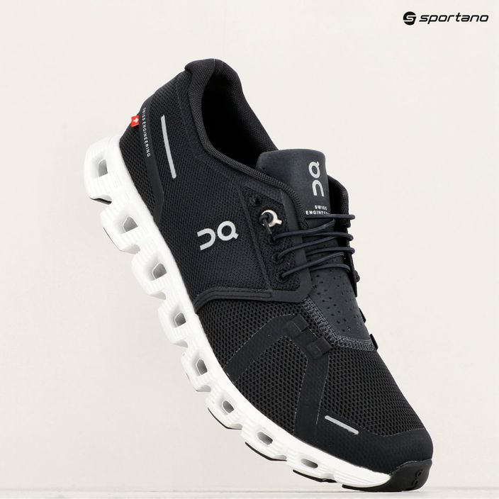 Ανδρικά On Running Cloud 5 μαύρα/λευκά παπούτσια για τρέξιμο 16