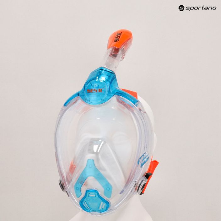 SEAC Libera acquamarine/πορτοκαλί παιδική μάσκα full face για κολύμβηση με αναπνευστήρα 4
