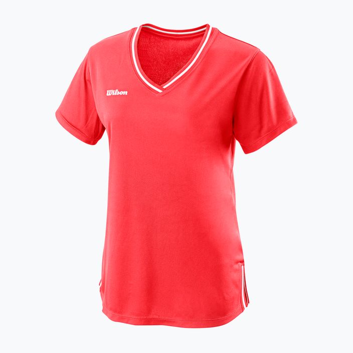 Γυναικείο μπλουζάκι τένις Wilson Team II V-Neck πορτοκαλί WRA795309