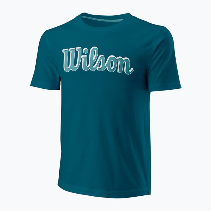 Ανδρικό πουκάμισο τένις Wilson Script Eco Cotton Tee μπλε/κοραλί