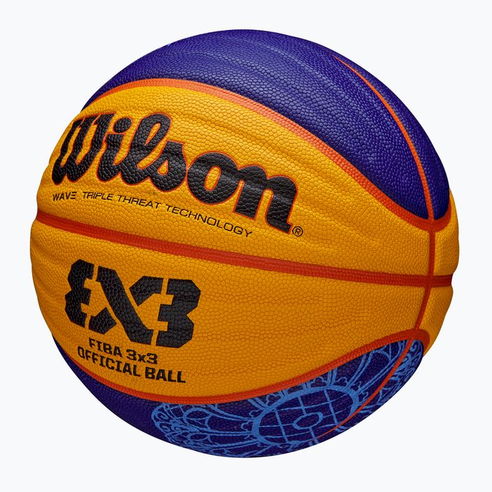 Wilson Fiba 3x3 Game Ball Paris Retail μπάσκετ 2024 μπλε/κίτρινο μέγεθος 6 3