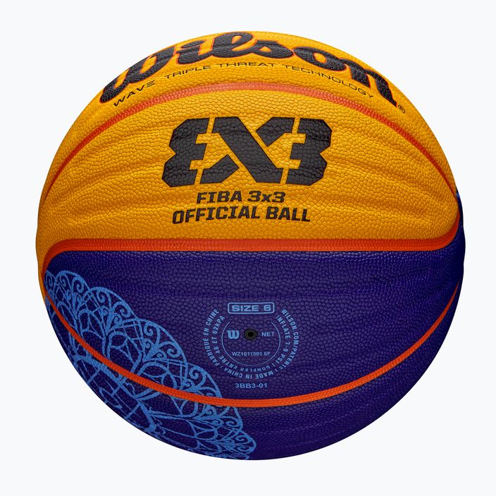 Wilson Fiba 3x3 Game Ball Paris Retail μπάσκετ 2024 μπλε/κίτρινο μέγεθος 6 5