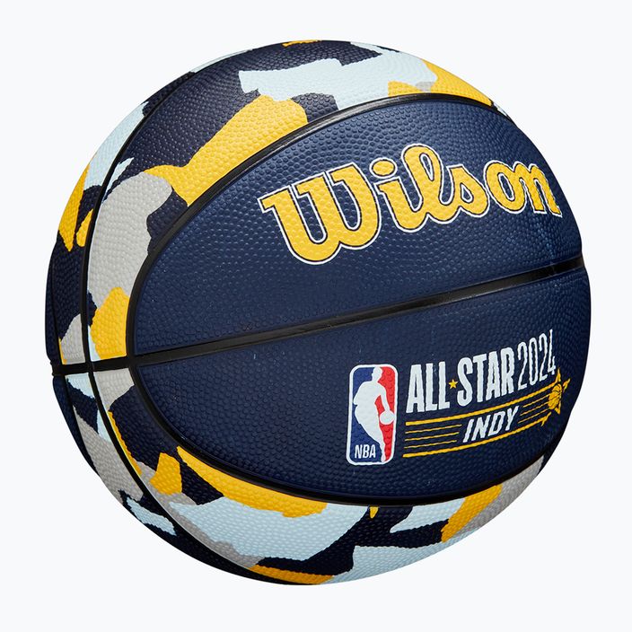 Wilson 2024 NBA All Star Mini παιδική μπάλα μπάσκετ + κουτί καφέ μέγεθος 3 2