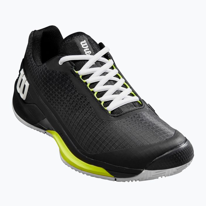 Ανδρικά παπούτσια τένις Wilson Rush Pro 4.0 Clay μαύρο/λευκό/κίτρινο ασφαλείας 8