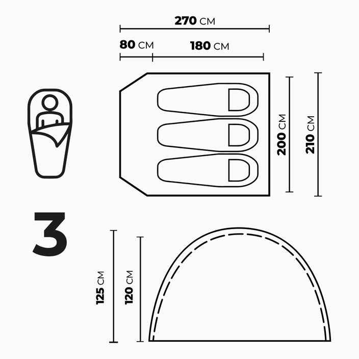 KADVA CAMPdome σκηνή 3 ατόμων μπλε 3