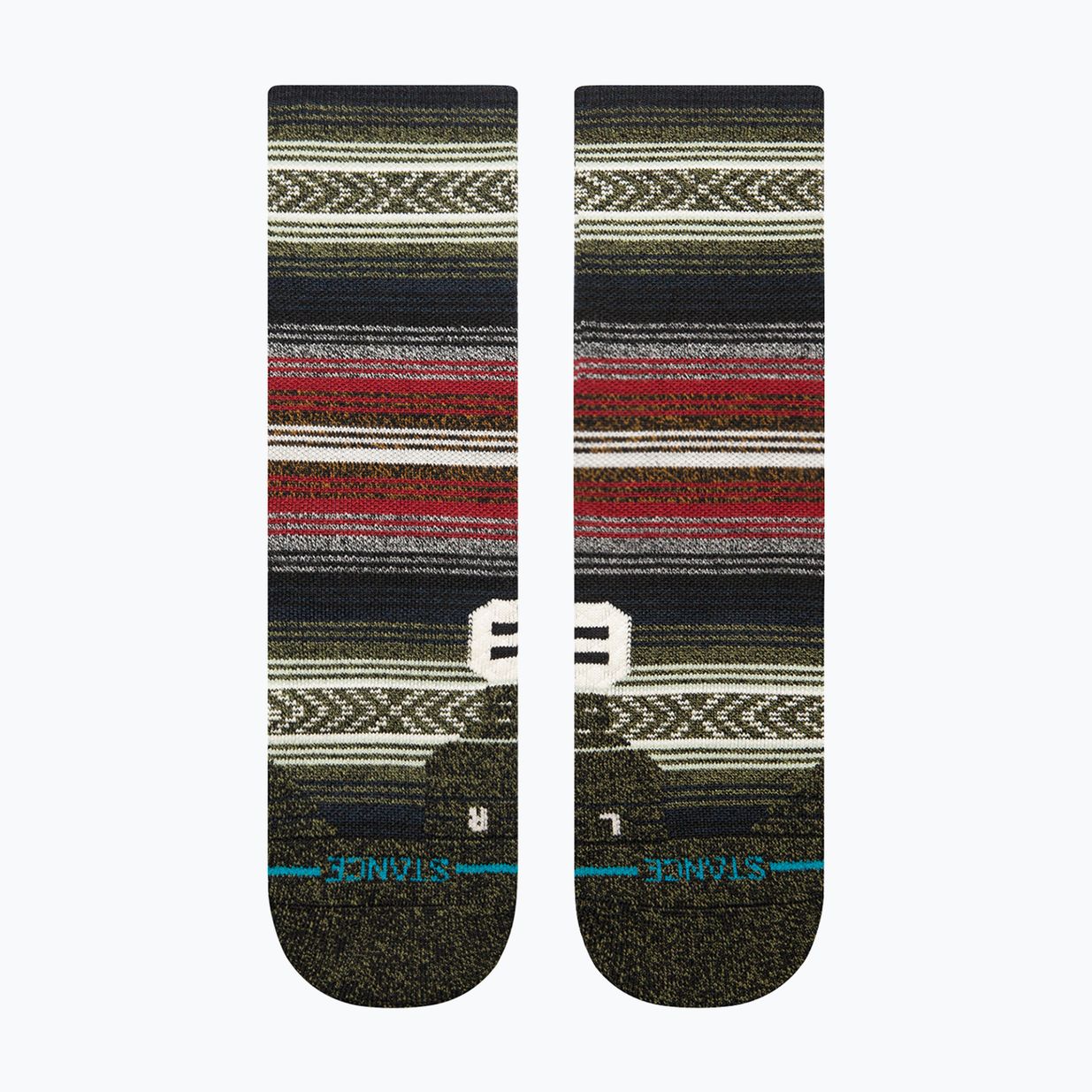 Stance Mid Wool Crew κάλτσες τρεξίματος μαύρες/κόκκινες 2