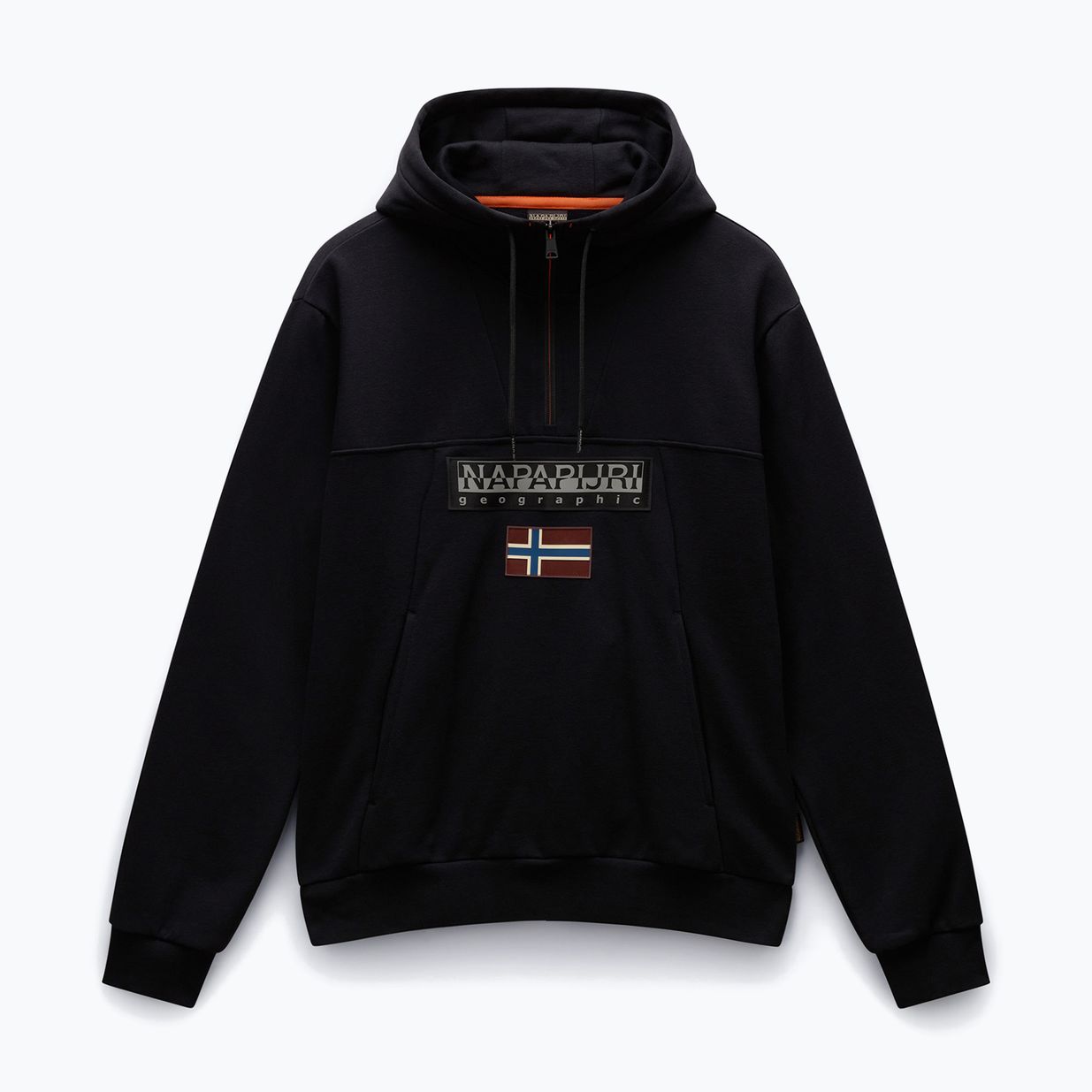 Ανδρικό Napapijri Burgee Half Zip Hooded 2.0 φούτερ με κουκούλα μαύρο 041 5