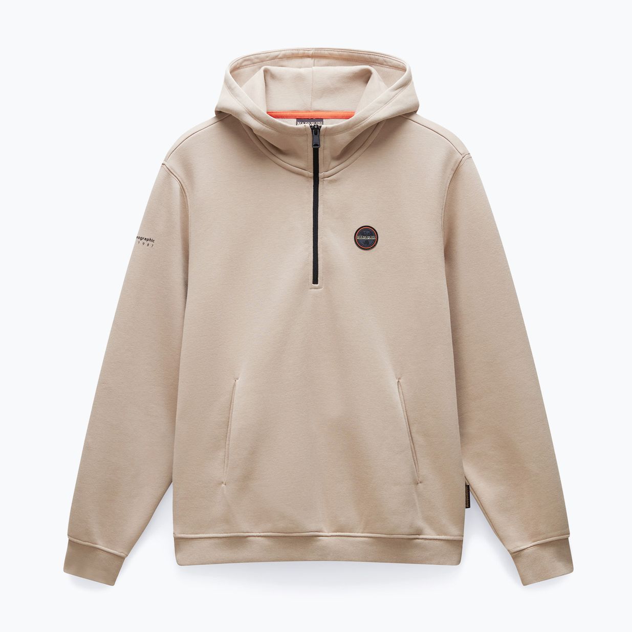 Ανδρικό φούτερ Napapijri B-Badge Half Zip Hooded beige rocky 5