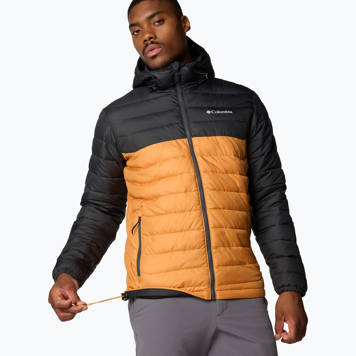 Columbia Powder Lite II Hooded sunstone/ shark down jacket για άνδρες 6