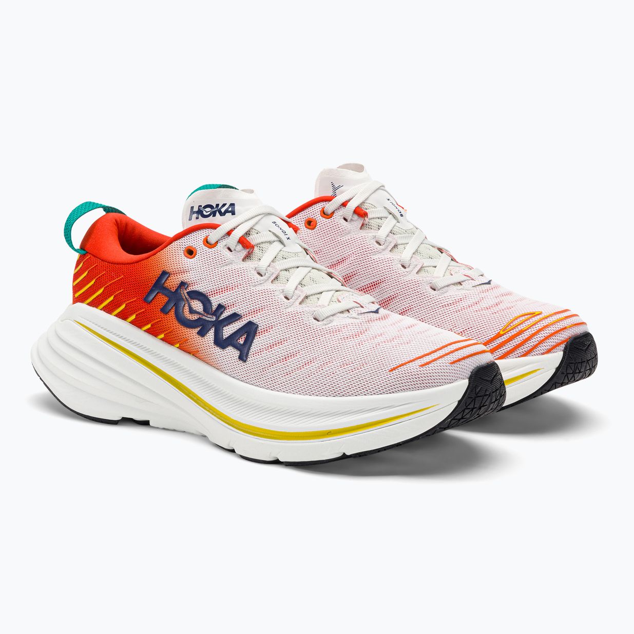 HOKA Bondi X blanc de blanc/flame ανδρικά παπούτσια για τρέξιμο 5