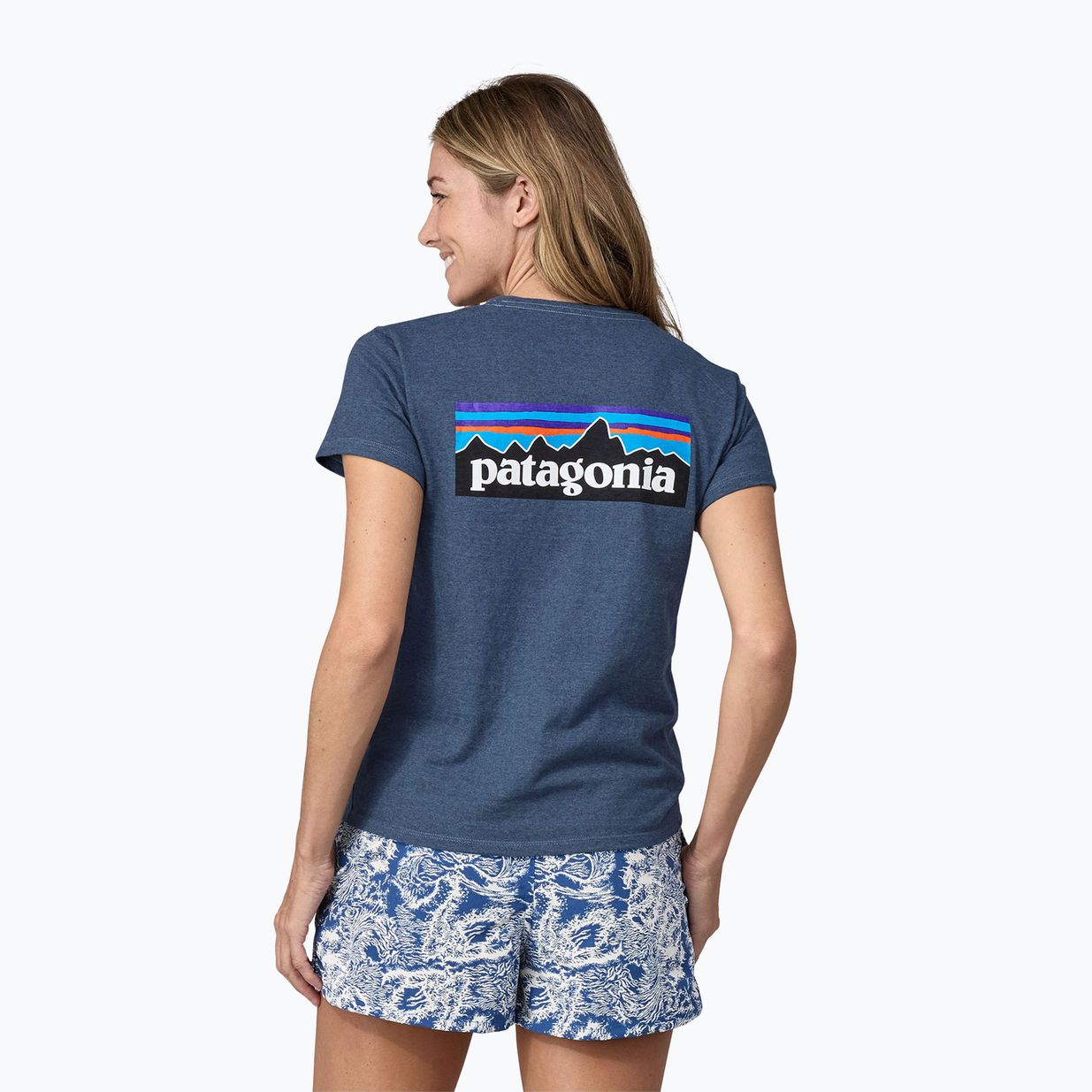 Γυναικεία μπλούζα πεζοπορίας Patagonia P-6 Logo Responsibili-Tee  utility blue 2