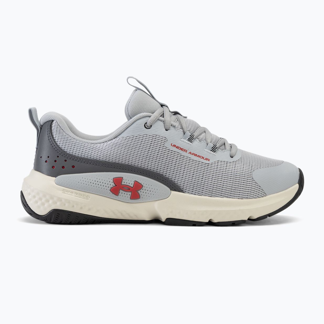 Under Armour Dynamic Select mod γκρι/castlerock/inferno red ανδρικά παπούτσια κατάρτισης 2