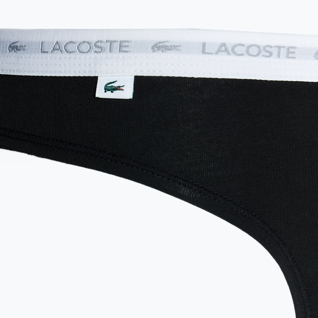 Lacoste γυναικεία εσώρουχα 8F1341 3 ζευγάρια μαύρο/λευκό/ασημί chine 4