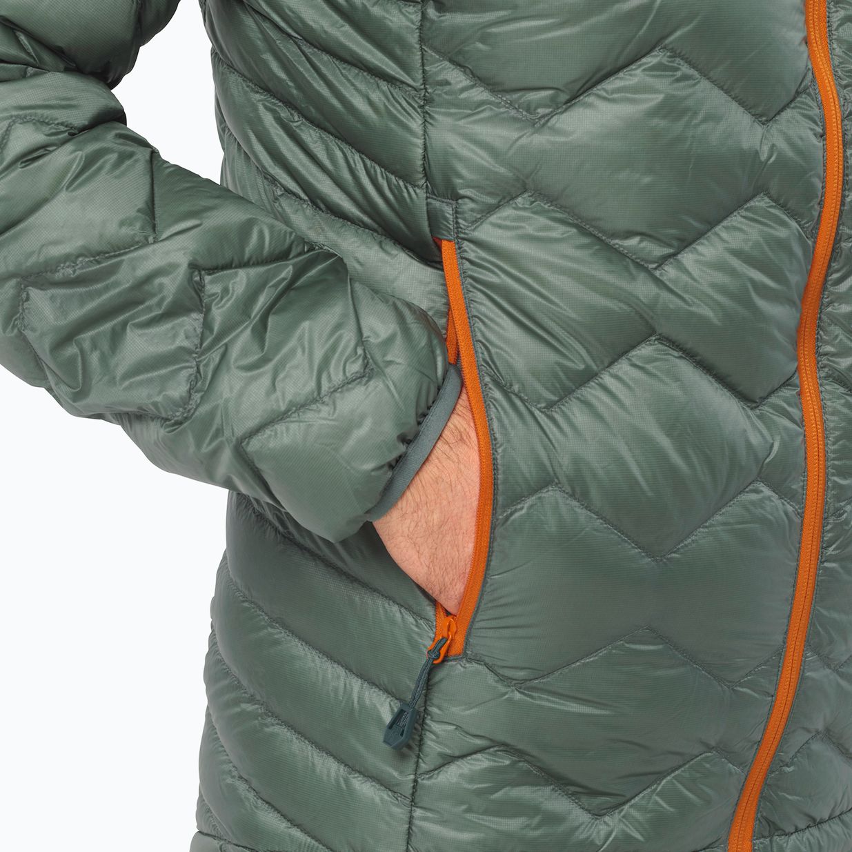 Jack Wolfskin Alpspitze Down Hoody hedge πράσινο ανδρικό μπουφάν για σκι 5