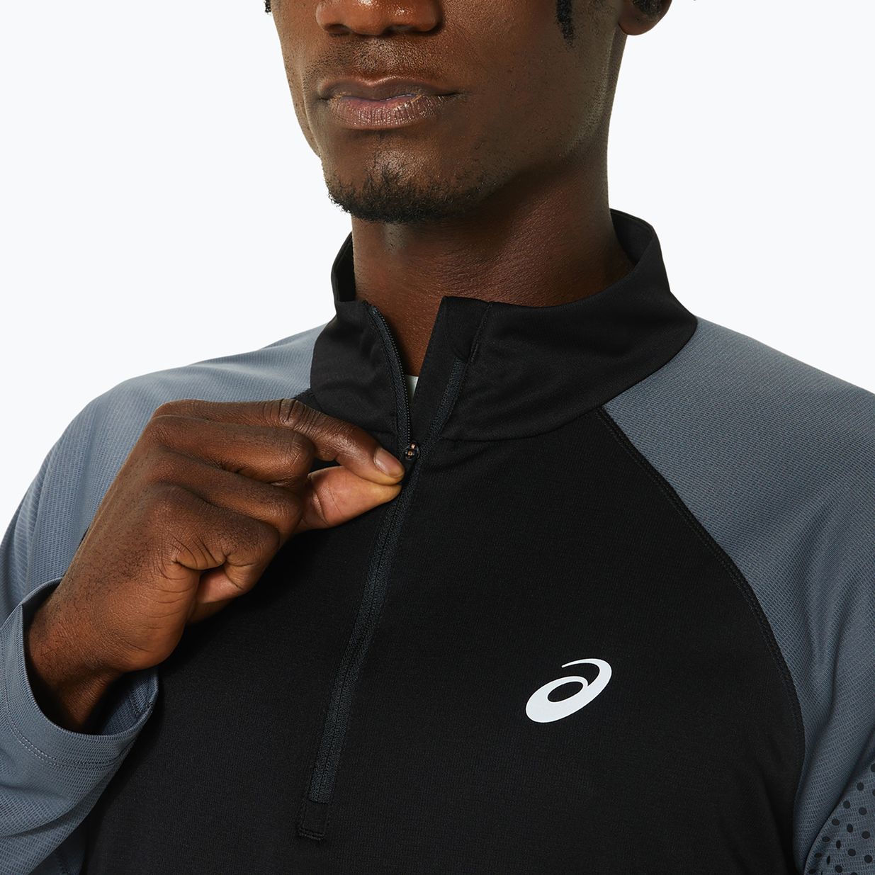 Ανδρικό ASICS Icon 1/2 Zip performance μαύρο/γκρι γκρι μακρυμάνικο για τρέξιμο 6