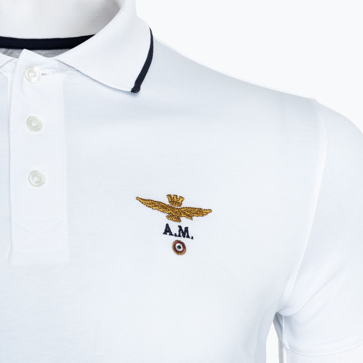 Ανδρικό μπλουζάκι πόλο Aeronautica Militare Essential off white 3