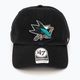 47 Brand NHL San Jose Sharks CLEAN UP καπέλο μπέιζμπολ μαύρο 4