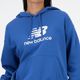 Γυναικεία New Balance French Terry Stacked Logo Hoodie blueagat 4