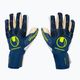 Uhlsport Hyperact Absolutgrip Finger Surround γάντια τερματοφύλακα μπλε και λευκό 101123401
