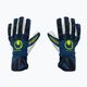 Παιδικά γάντια τερματοφύλακα uhlsport Hyperact Supersoft HN μπλε και λευκό 101123601