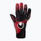 Παιδικά γάντια τερματοφύλακα uhlsport Powerline Absolutgrip μαύρο/κόκκινο/λευκό