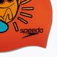 Speedo Junior Printed Silicone πορτοκαλί/κίτρινο παιδικό σκουφάκι κολύμβησης 4