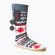 Glovii GOB λευκές/κόκκινες/γκρι θερμαινόμενες παντόφλες με κάλτσες