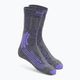 Γυναικείες κάλτσες trekking X-Socks Trek X Merino γκρι μοβ μελανζέ/γκρι μελανζέ