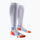 Ανδρικές κάλτσες τρεξίματος X-Socks Run Expert Effektor OTC λευκές/πορτοκαλί/μπλε τουίτς