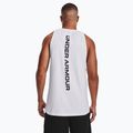 Under Armour Baseline Cotton Tank 100 ανδρική φανέλα μπάσκετ λευκό και μαύρο UAR-1361901100-100 3