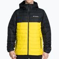 Columbia Powder Lite Hooded ανδρικό πουπουλένιο μπουφάν μαύρο/κίτρινο 1693931