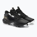 Under Armour Lockdown 6 παπούτσια μπάσκετ μαύρο/μαύρο/μεταλλικό χρυσό 4