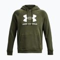 Under Armour ανδρική κουκούλα Rival Fleece Logo HD marine από πράσινο/λευκό 4