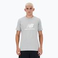 Ανδρικό New Balance Stacked Logo αθλητικό γκρι T-shirt 3