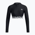 Γυναικεία προπονητική μπλούζα Under Armour Heat Gear Rib 1/4 Zip μαύρο/μαύρο/λευκό 2