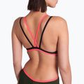 Γυναικείο ολόσωμο μαγιό arena One Double Cross Back One Piece dark sage/black/fluo red 8