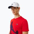 Lacoste Tennis X Novak Djokovic κόκκινο φραγκοστάφυλο πουκάμισο + καπέλο σετ 3