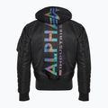 Alpha Industries ανδρικό μπουφάν MA-1 ZH Back Print μαύρο / ουράνιο τόξο αντανακλαστικό 2