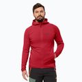 Ανδρικό Jack Wolfskin Baiselberg Hooded FZ fleece φούτερ με κουκούλα κόκκινη λάμψη