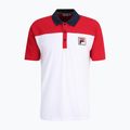 Ανδρικό μπλουζάκι πόλο FILA Lianshan Blocked bright white-true red 5