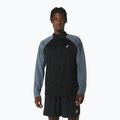 Ανδρικό ASICS Icon 1/2 Zip performance μαύρο/γκρι γκρι μακρυμάνικο για τρέξιμο