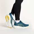 ASICS Gel-Nimbus 26 βραδινό πετρόλ/ανοιχτή μουστάρδα ανδρικά παπούτσια για τρέξιμο 2