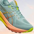 ASICS Gel-Kayano 31 Paris ανδρικά αθλητικά παπούτσια για τρέξιμο ανοιχτό σέλαδο/κίτρινο ασφαλείας 10