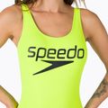 Speedo γυναικείο ολόσωμο μαγιό Logo Deep U-Back F381 κίτρινο 12369F381 4