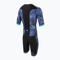 ZONE3 Activate+ Ανδρική στολή τριάθλου Tropical Palm Short Sleeve Full Zip Trisuit navy/blue 2