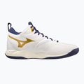 Παπούτσια βόλεϊ Mizuno Wave Dimension Mid white/blue ribbon/mp gold 9