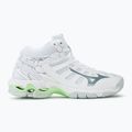 Γυναικεία παπούτσια βόλεϊ Mizuno Wave Voltage Mid white/glacial ridge/patina green 2