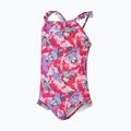 Speedo Learn To Swim Printed Frill Thinstrap παιδικό ολόσωμο παιδικό μαγιό με ροζ κεράσι/γλυκό ταρό/ελιά